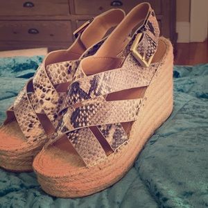 snakeskin wedges